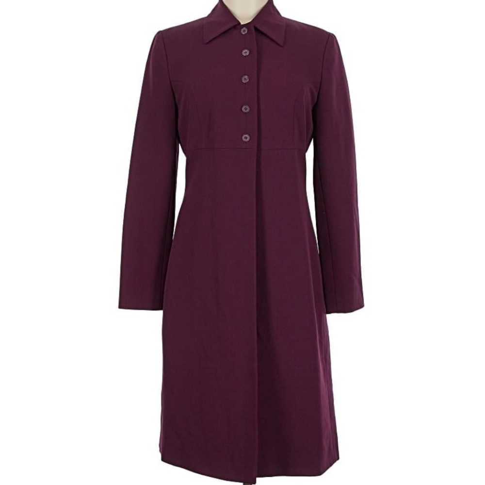 $229 New Vtg  BERNARD HOLTZMAN Deep Wine /Purple long Jacket Ukraine New Old Sto